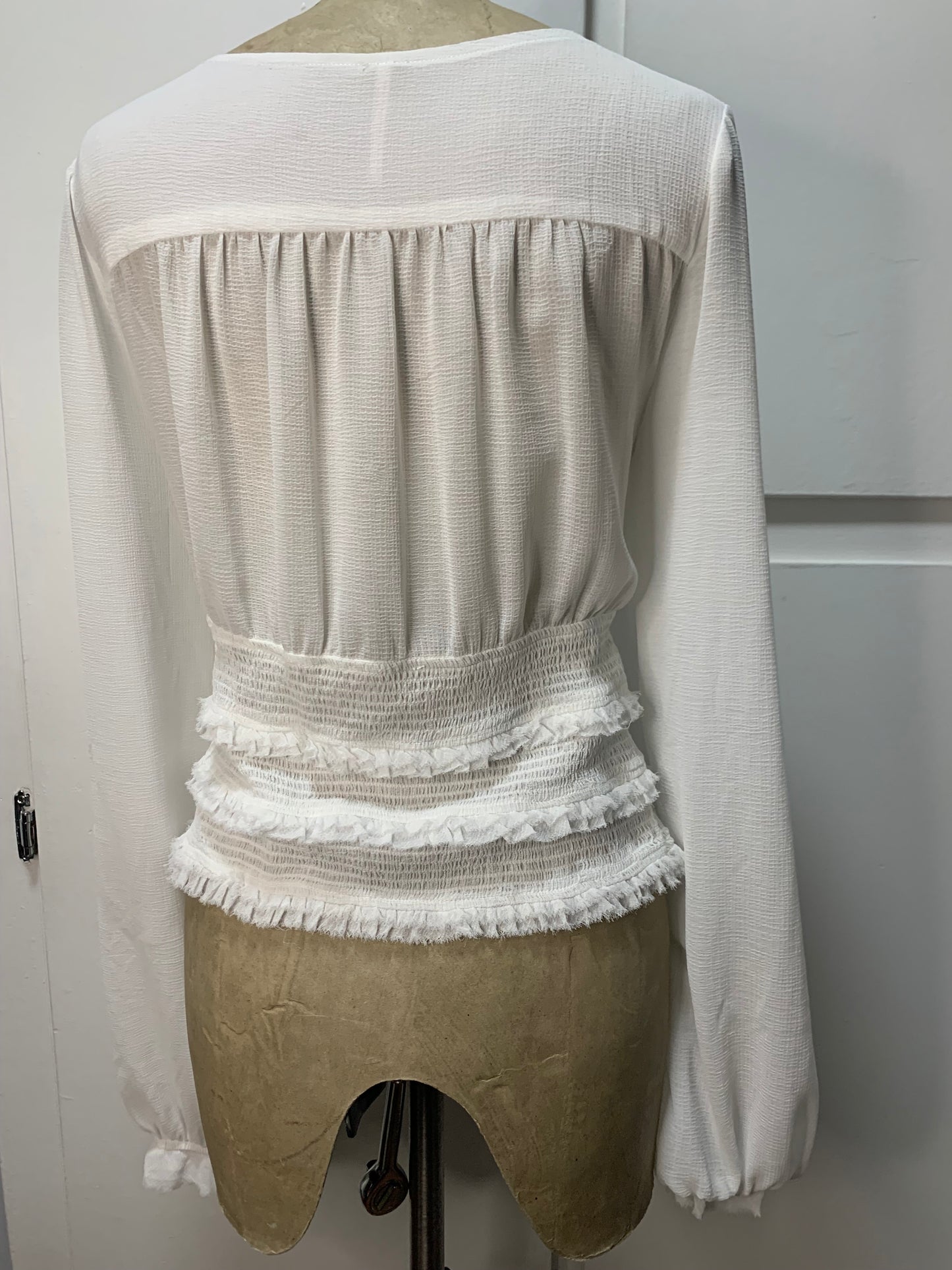 Free People Lolita Blouse In White Sz. L