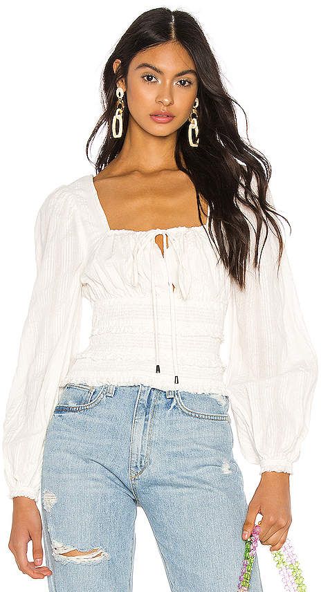 Free People Lolita Blouse In White Sz. L