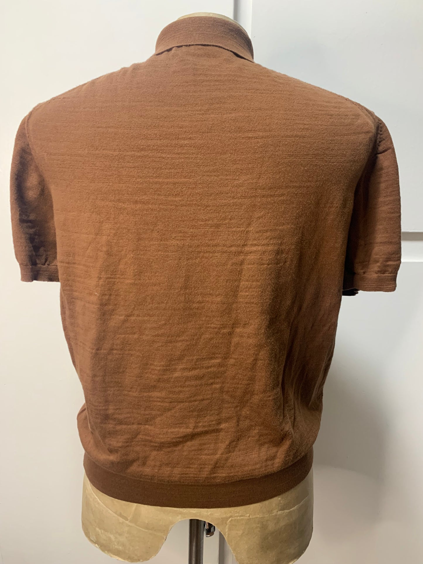 Buck Mason Avalon Knit Brown Polo Shirt. Sz. S