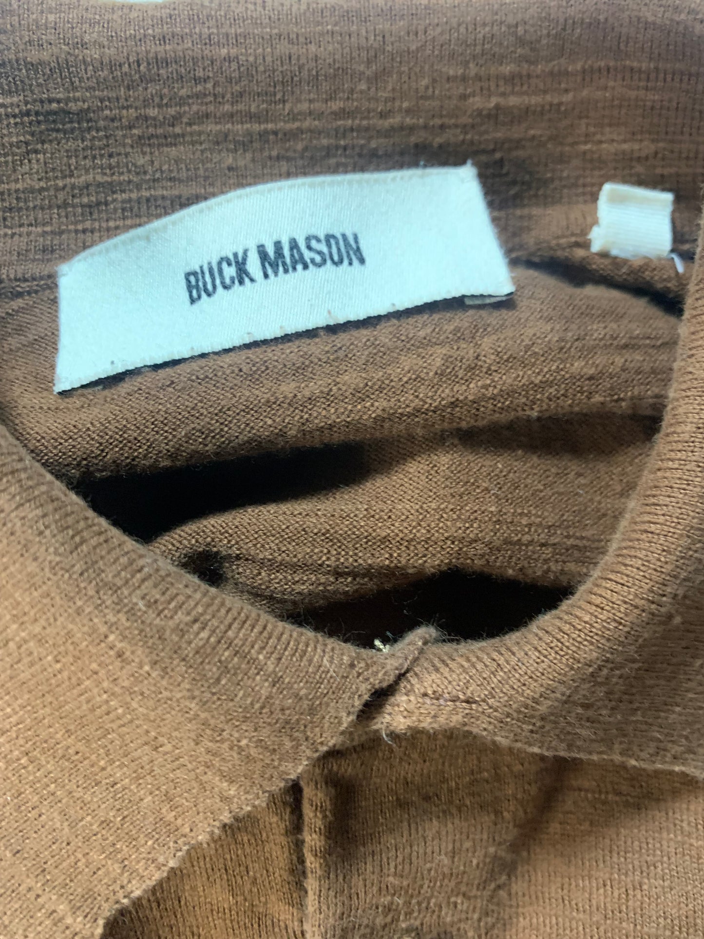 Buck Mason Avalon Knit Brown Polo Shirt. Sz. S