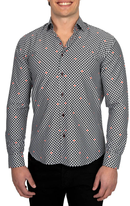 MACZOO Men's Red/Black Lips Shirt. Sz. XL